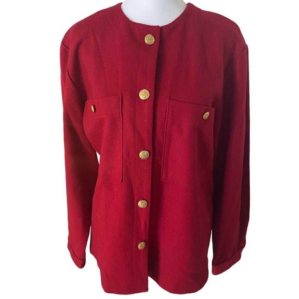 Vintage LL Bean Red Sweater Jacket